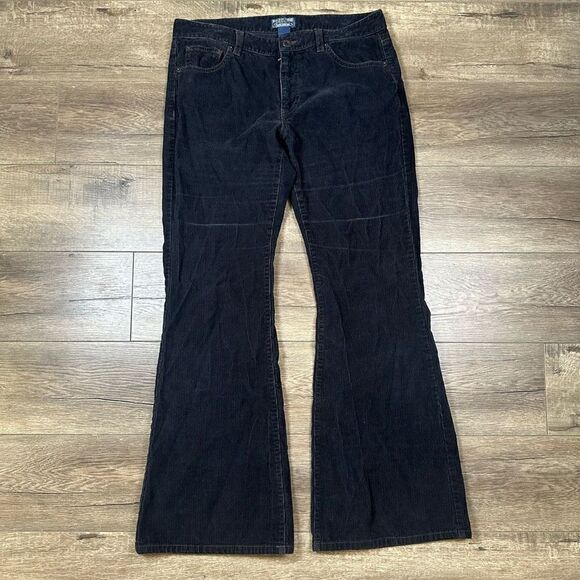 No Brand Pants - Polo Jeans Women’s Size 10 Inseam 32 Corduroy Pants Navy Blue Flare Leg Stretch